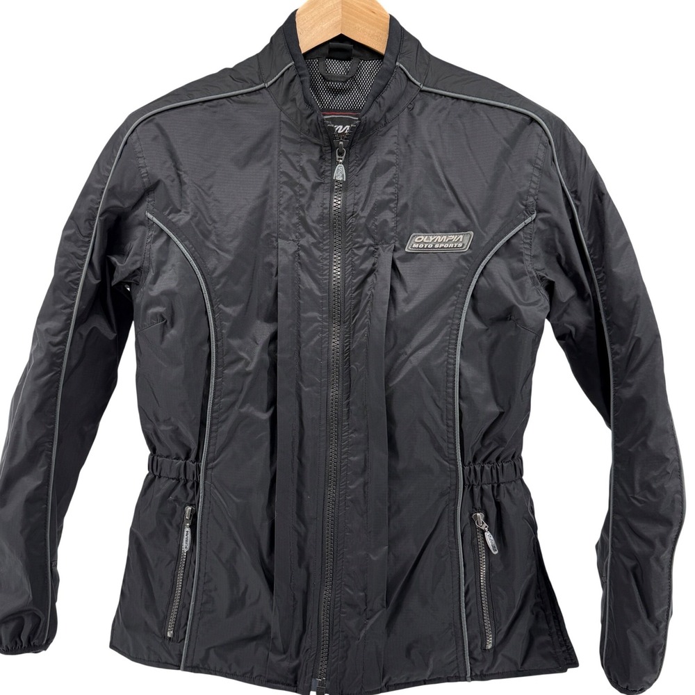 Olympia Moto Sports Black Ripstop Motorcycle Riding Jacket  Mens‎ S